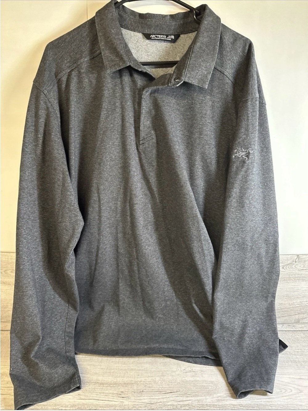 Arc'teryx Men's Long Sleeve Polo — Charcoal Gray